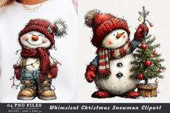 Whimsical Christmas Snowman Clipart Product Image 1