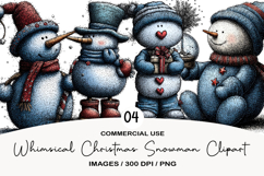 Whimsical Christmas Snowman Clipart Product Image 1