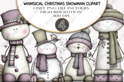 Whimsical Christmas Snowman Clipart Product Image 1