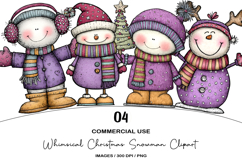 Whimsical Christmas Snowman Clipart Product Image 1