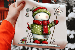 Whimsical Christmas Snowman Clipart Product Image 2
