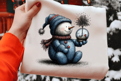 Whimsical Christmas Snowman Clipart Product Image 2