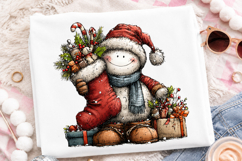 Whimsical Christmas Snowman Clipart Product Image 2