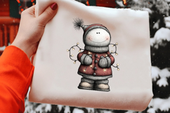 Whimsical Christmas Snowman Clipart Product Image 2
