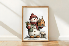 Whimsical Christmas Snowman Clipart Product Image 3