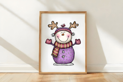 Whimsical Christmas Snowman Clipart Product Image 3