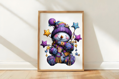 Whimsical Christmas Snowman Clipart Sublimation Product Image 3