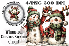 Whimsical Christmas Snowman PNG Product Image 1