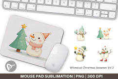 Mouse Pad Whimsical Snowman Christmas Product Image 1