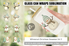 Glass Can Whimsical Snowman Christmas Product Image 1