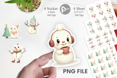 Whimsical Snowman Christmas Sticker Product Image 1
