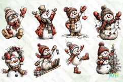 Whimsical Christmas Snowmans Clipart Bundle Product Image 7