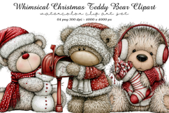 Whimsical Christmas Teddy Bear Clipart Product Image 1