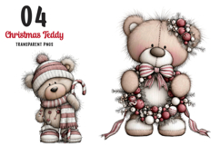Whimsical Christmas Teddy Bear Clipart Product Image 1