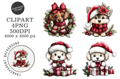 Whimsical Christmas Teddy Bear Clipart Product Image 1