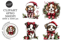 Whimsical Christmas Teddy Bear Clipart Product Image 1