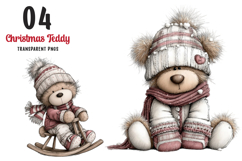 Whimsical Christmas Teddy Bear Clipart Product Image 1