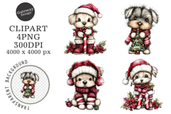 Whimsical Christmas Teddy Bear Clipart Product Image 1