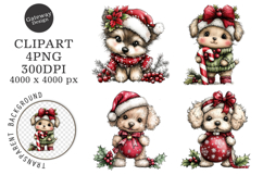 Whimsical Christmas Teddy Bear Clipart Product Image 1
