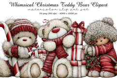 Whimsical Christmas Teddy Bear Clipart Product Image 1