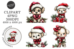 Whimsical Christmas Teddy Bear Clipart Product Image 1
