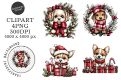 Whimsical Christmas Teddy Bear Clipart Product Image 1