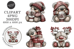 Christmas Teddy Bear Clipart Product Image 1