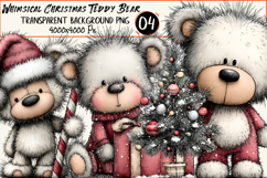 Whimsical Christmas Teddy Bear Clipart Product Image 1