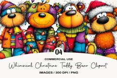 Whimsical Christmas Teddy Bear Clipart Product Image 1
