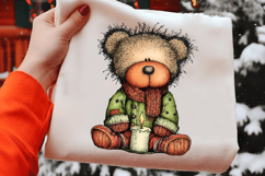 Whimsical Christmas Teddy Clipart Product Image 2