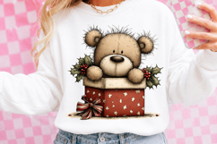 Whimsical Christmas Teddy Bear Clipart Product Image 2