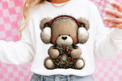Whimsical Christmas Teddy Bear Clipart Product Image 2