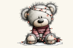 Whimsical Christmas Teddy Bear Clipart Product Image 2