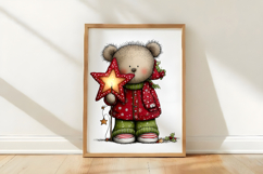 Whimsical Christmas Teddy Bear Clipart Product Image 3
