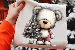 Whimsical Christmas Teddy Bear Clipart Product Image 3