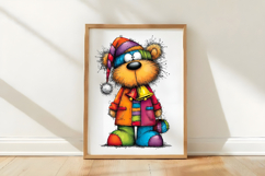 Whimsical Christmas Teddy Bear Clipart Product Image 3
