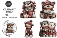 Christmas Teddy Bear Clipart Product Image 1