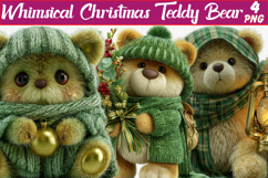 whimsical christmas teddy bear clipart Product Image 1