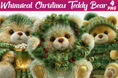 whimsical christmas teddy bear clipart Product Image 1