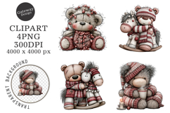 Christmas Teddy Bear Clipart Product Image 1
