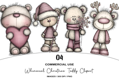 Whimsical Christmas Teddy Clipart Product Image 1
