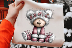 Whimsical Christmas Teddy Clipart Product Image 2