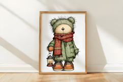 Whimsical Christmas Teddy Clipart Product Image 3