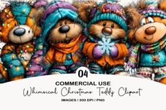 Whimsical Christmas Teddy Clipart PNG Product Image 1
