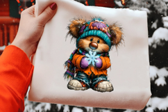 Whimsical Christmas Teddy Clipart PNG Product Image 2
