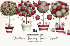 Whimsical Christmas Topiary Trees Clipart Product Image 1