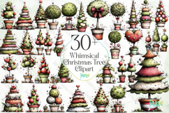 Whimsical Christmas Tree Clipart Bundle Product Image 1