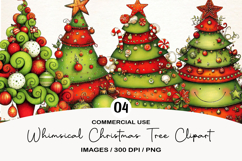 Whimsical Christmas Tree Clipart Product Image 1