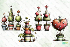 Whimsical Christmas Tree Clipart Product Image 1