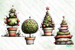 Whimsical Christmas Tree Clipart Product Image 1